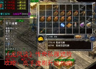 《龙凤诀》传奇私服进阶攻略:高手速刷升级指南 《龙凤诀》传奇私服进阶攻略:高手速刷升级指南