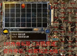 195传奇私服:如何快速提升等级,称霸玛法大陆? 195传奇私服:如何快速提升等级,称霸玛法大陆?