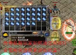 传奇私服玩家如何通过高效打金策略快速积累游戏财富? 传奇私服玩家如何通过高效打金策略快速积累游戏财富?